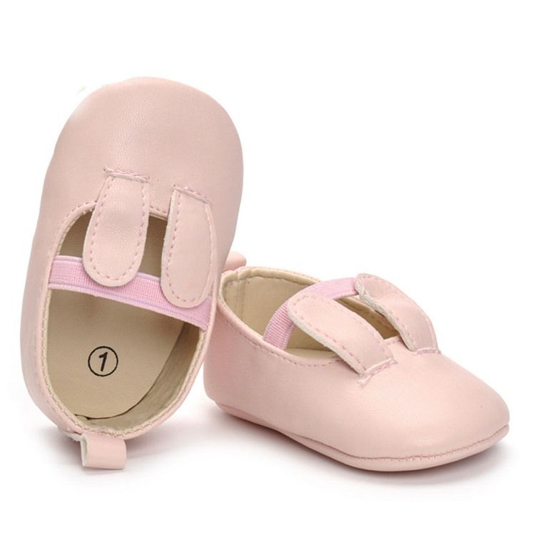 Pu Plain Elastic Band Baby Toddler Shoes