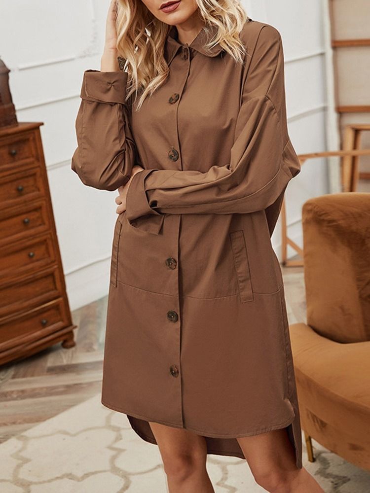 Lapel Single-breasted Patchwork Western Fall Women's Trench Coat