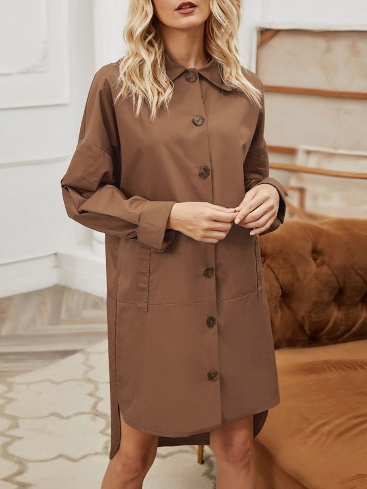 Lapel Single-breasted Patchwork Western Fall Women's Trench Coat