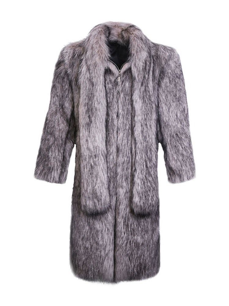 Long Plain Winter European Men's Coat