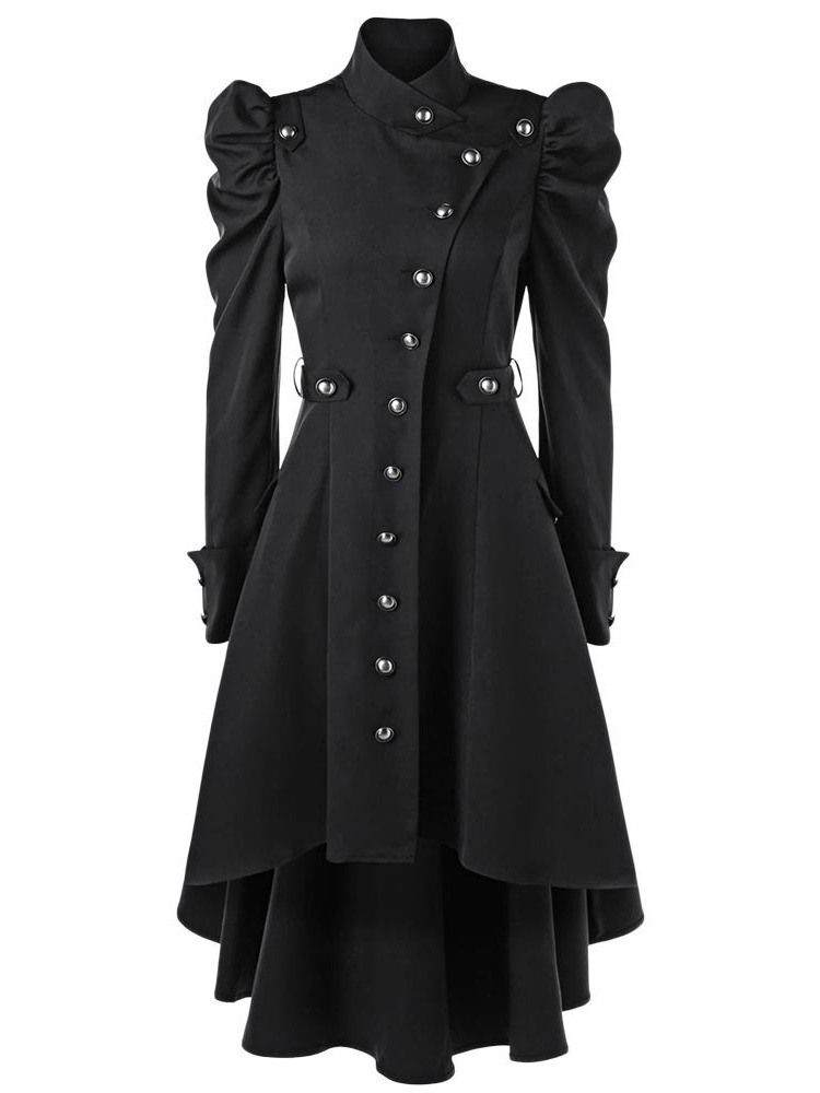 Stående Krave Single-breasted Long Fashion Women's Trench Coat