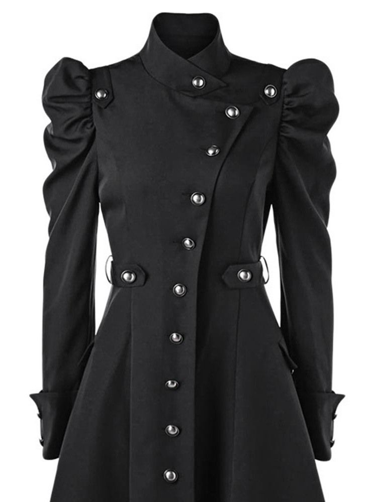 Stående Krave Single-breasted Long Fashion Women's Trench Coat