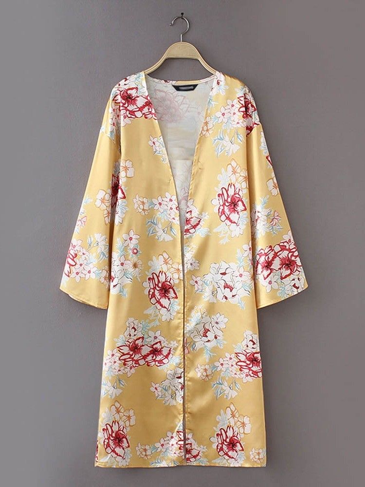 Wrapped Print Til Kvinder Rejse Look Casual Trench Coat