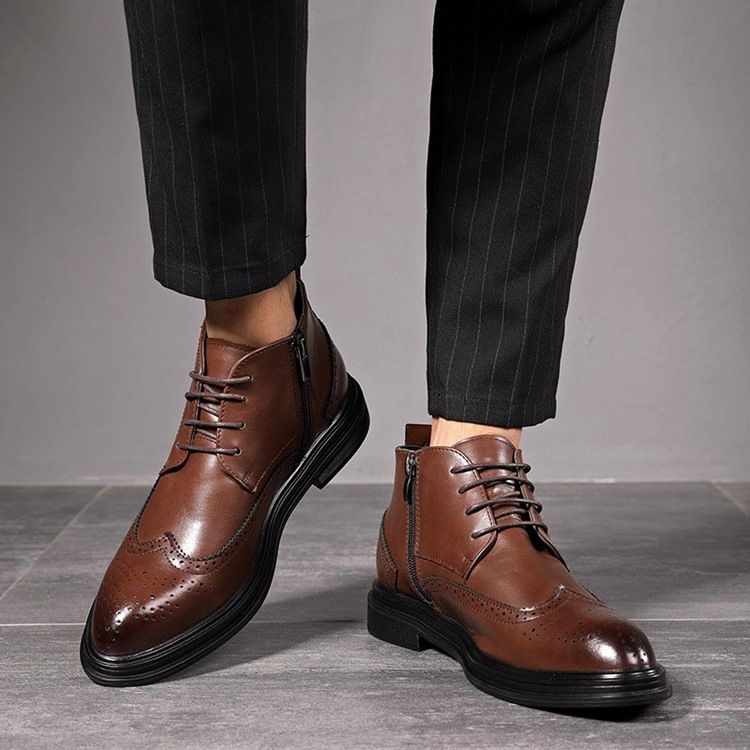 High-cut Upper Plain Pointed Toe Herrestøvler