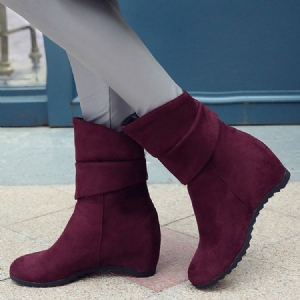 Kvinder Suede Elevator Heel Ankle Boots