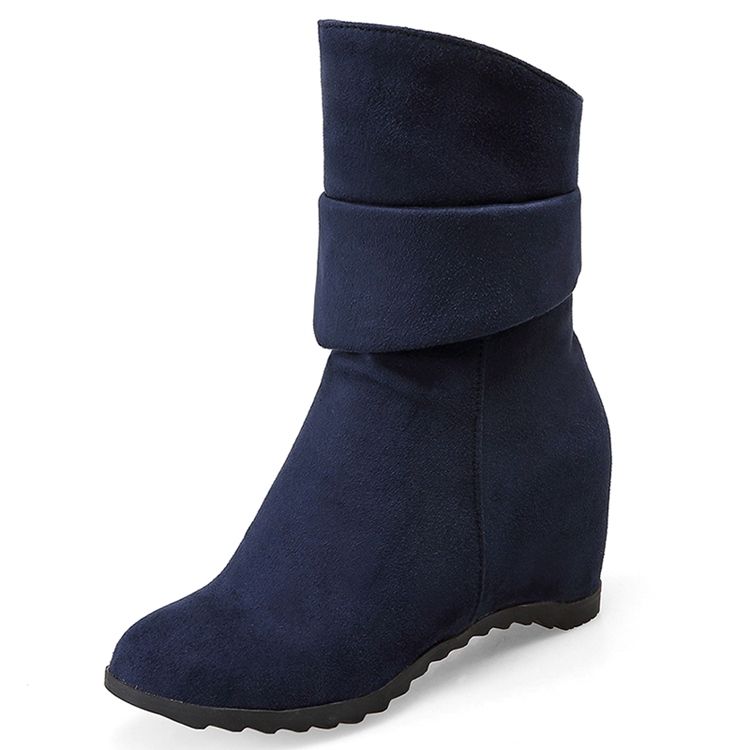 Kvinder Suede Elevator Heel Ankle Boots