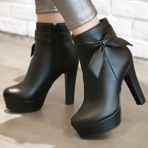 Kvinders Charmerende Bowtie Platform Knight Boots