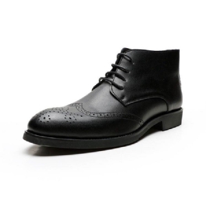 Lace-up Front Plain Round Toe Herrestøvler