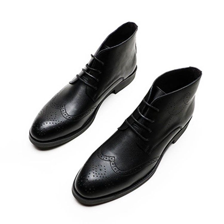 Lace-up Front Plain Round Toe Herrestøvler