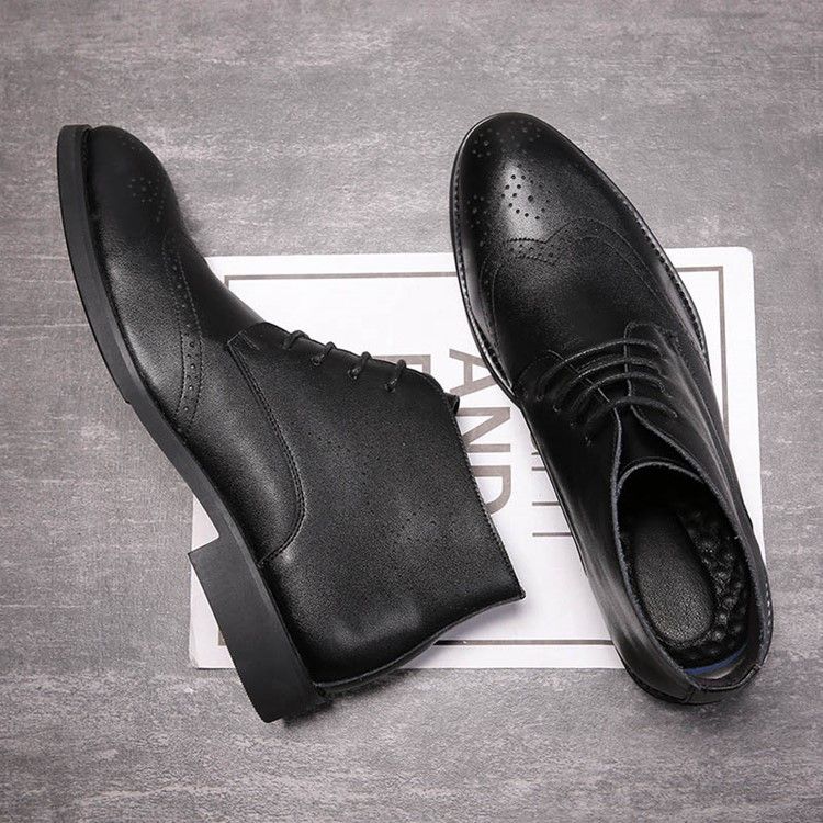 Lace-up Front Plain Round Toe Herrestøvler