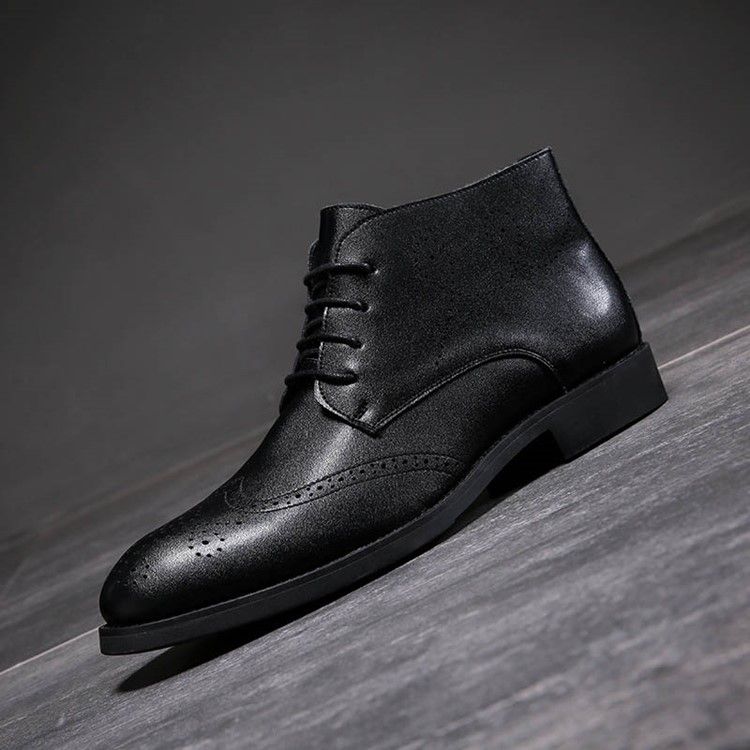 Lace-up Front Plain Round Toe Herrestøvler