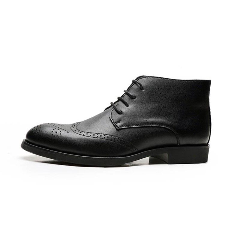 Lace-up Front Plain Round Toe Herrestøvler