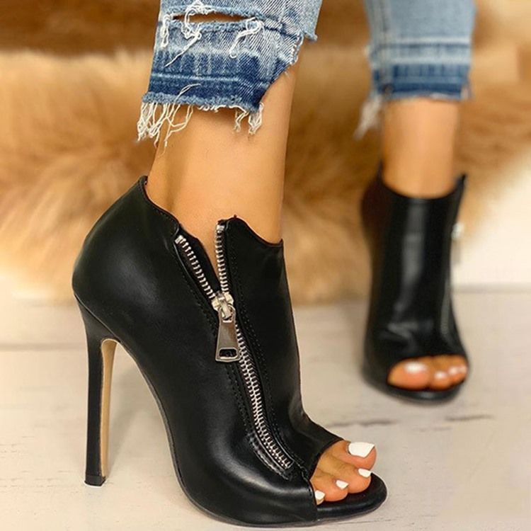 Open Toe Stiletto Heel Plain Ol Women's Boots