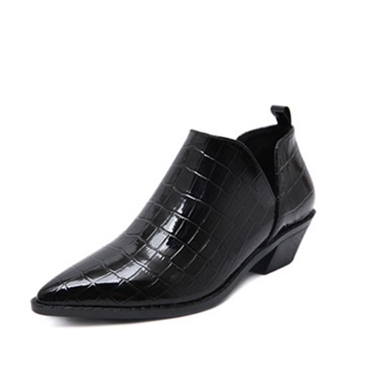 Plain Block Heel Pointed Toe Kvinders Sexede Støvler