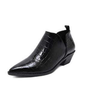 Plain Block Heel Pointed Toe Kvinders Sexede Støvler