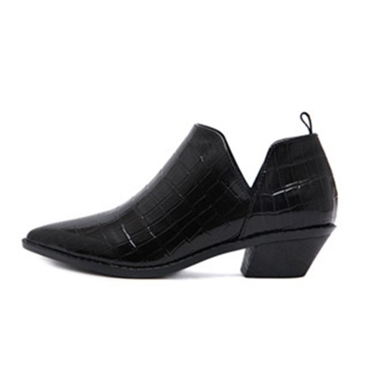 Plain Block Heel Pointed Toe Kvinders Sexede Støvler