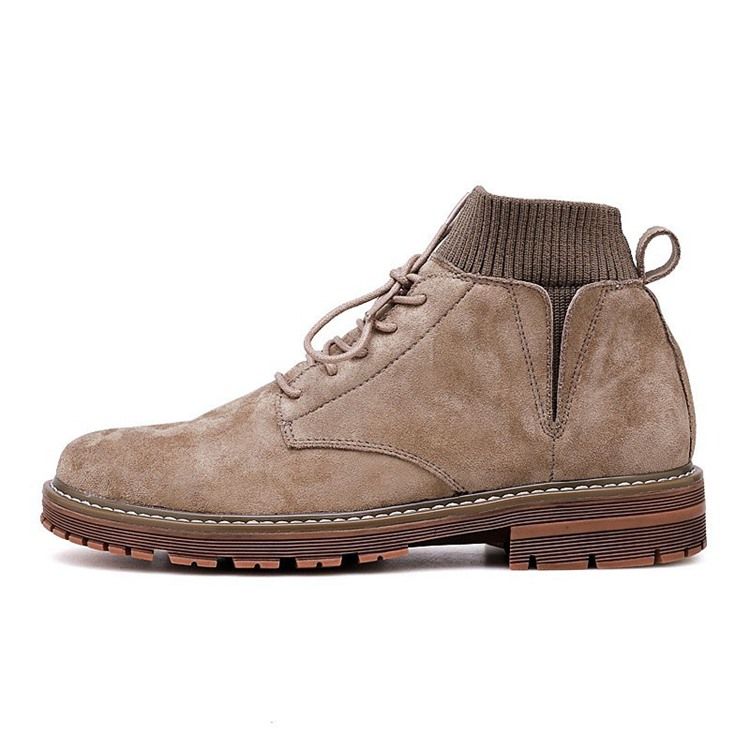 Plain Lace-up Front Round Toe Herrestøvler