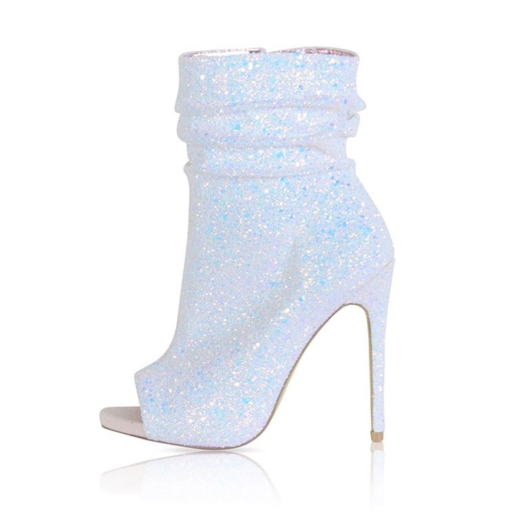 Rhinestone Peep Toe Stiletto Heel Støvler Til Kvinder