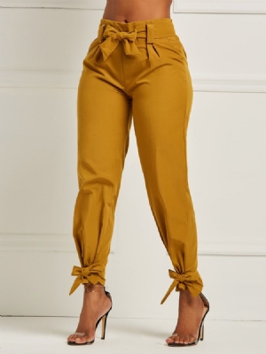 Bowknot Plain Pencil Pants Til Kvinder