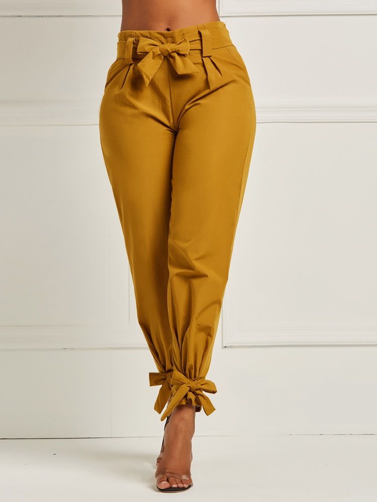 Bowknot Plain Pencil Pants Til Kvinder