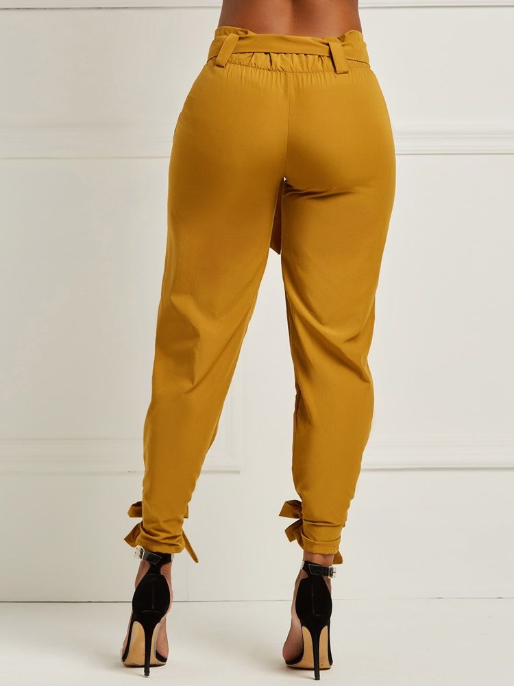 Bowknot Plain Pencil Pants Til Kvinder