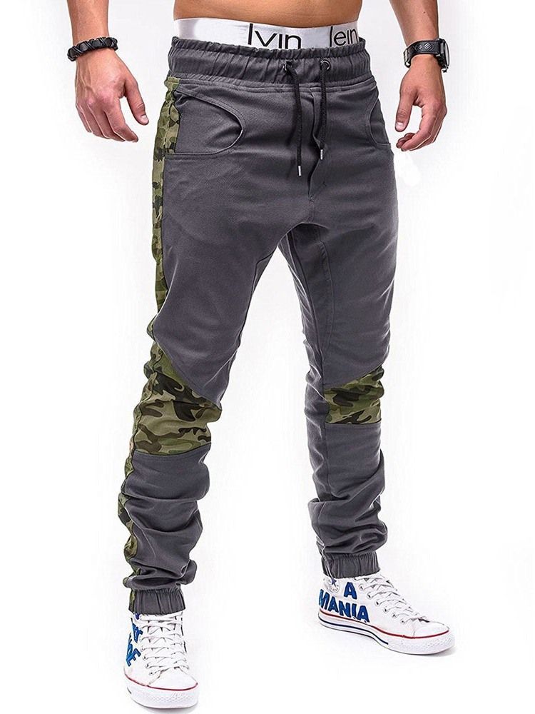 Camouflage Patchwork Herre Straight Casual Bukser