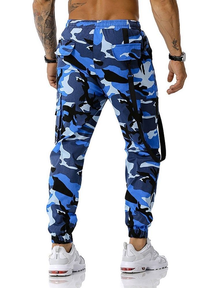 Camouflage Pocket Pencil Pants Casual Lace-up Casual Men's Pants