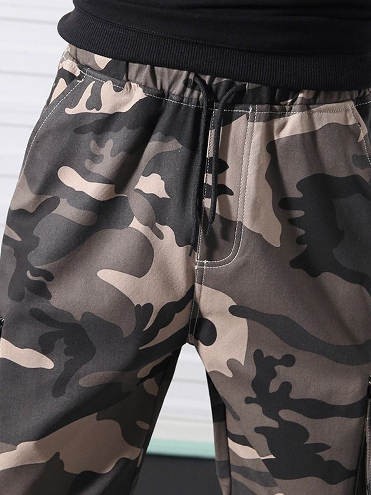 Camouflage Print Harem Spring Elastics Casual Bukser Til Mænd