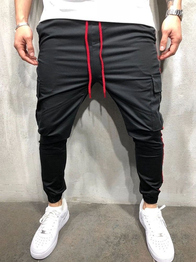 Color Block Patchwork Baggy European Men's Casual Pants