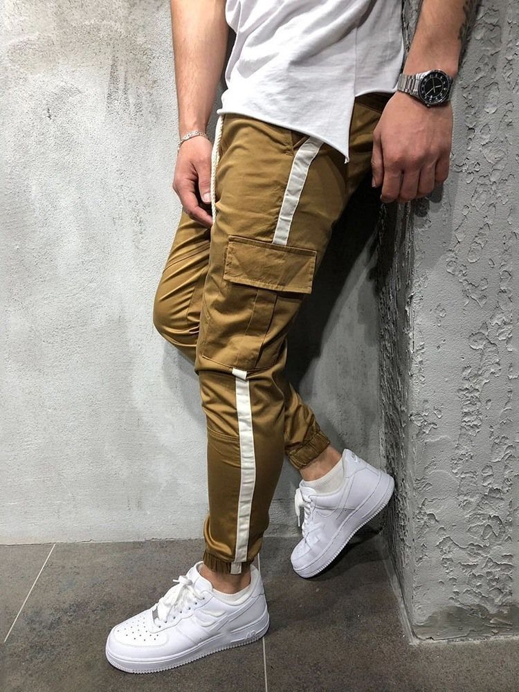 Color Block Patchwork Baggy European Men's Casual Pants