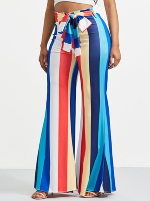 Color Block Striped Women's Pants