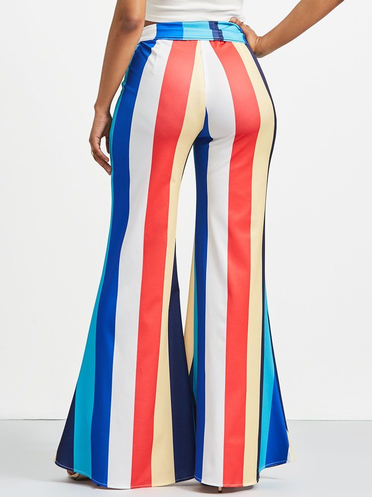 Color Block Striped Women's Pants