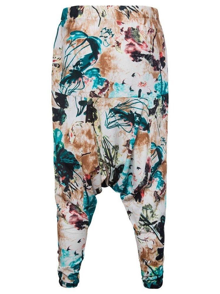 Floral Print Herre Sommer Baggy Bukser