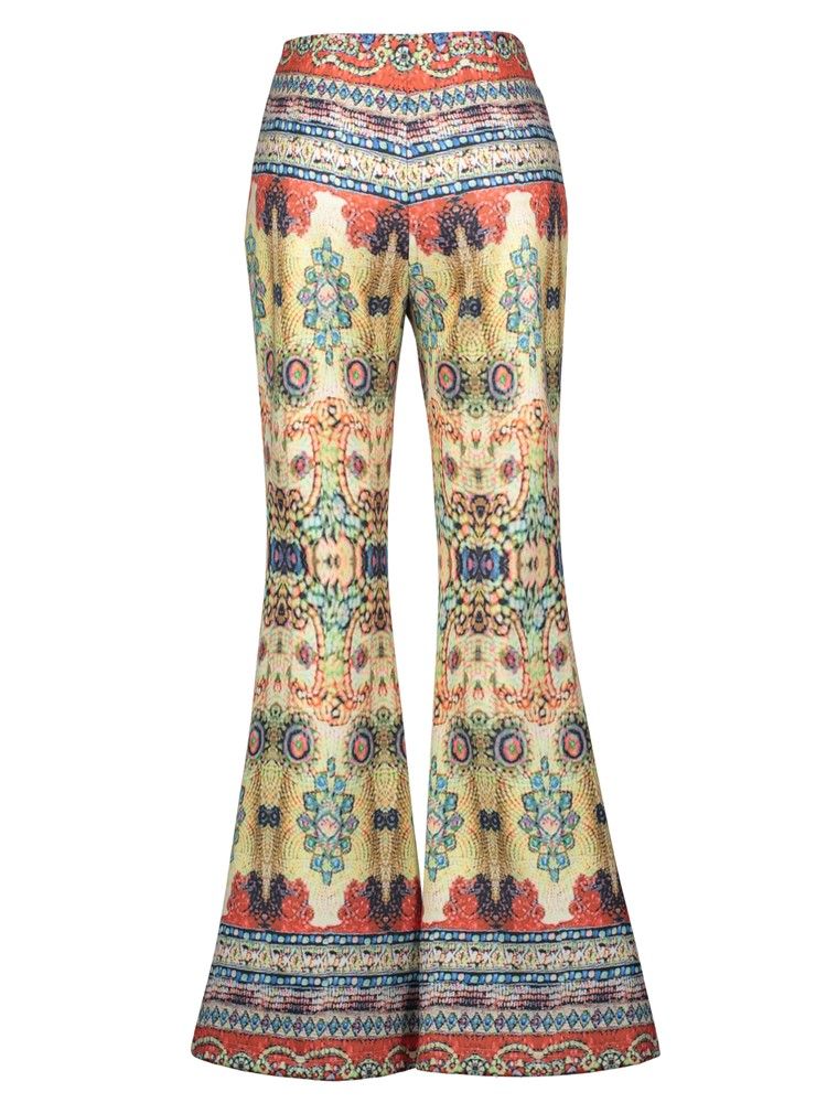 High-waist Geometric Print Women's Bellbottoms