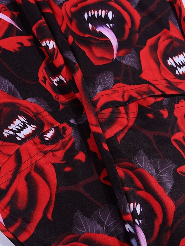 Kvinders Halloween-kostume Print Office Lady Floral Leggings