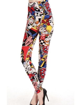 Kvinders Print Cartoon Leggings Bukser