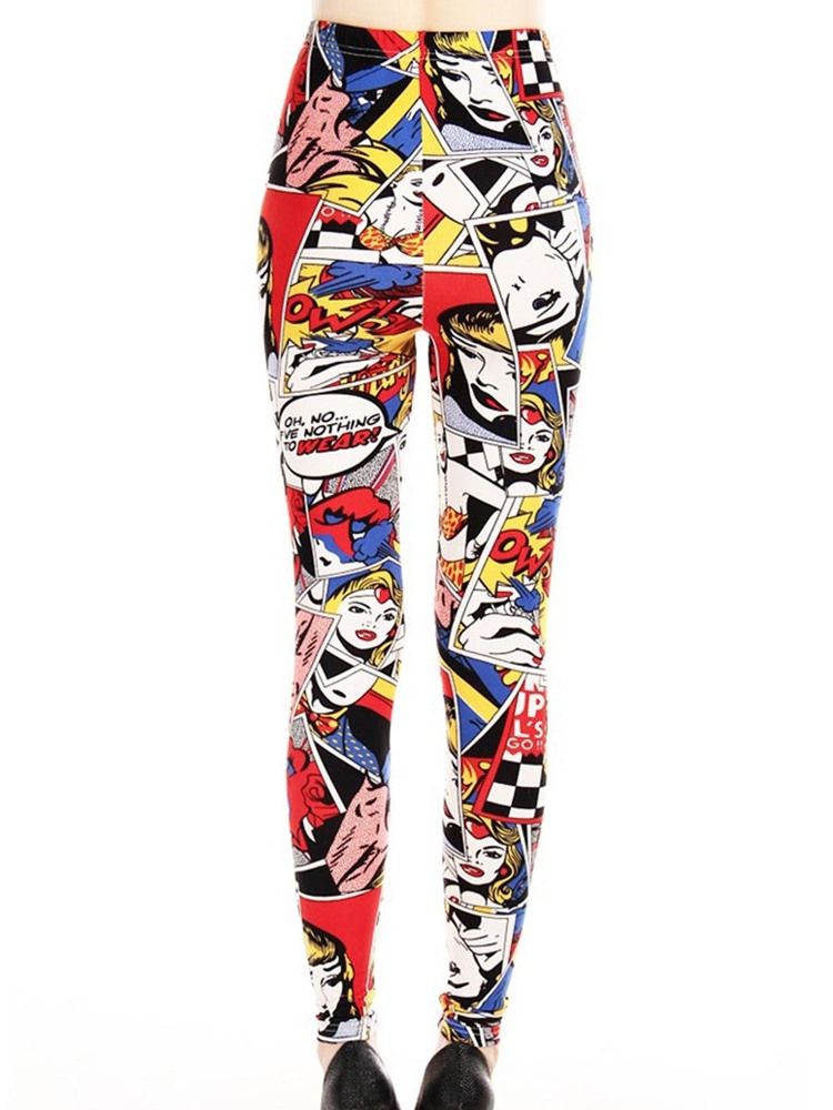 Kvinders Print Cartoon Leggings Bukser