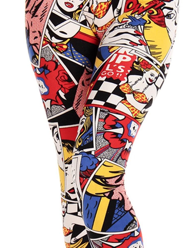 Kvinders Print Cartoon Leggings Bukser