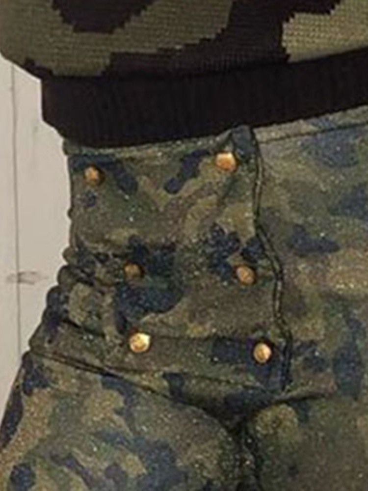 Kvinders Slanke Camouflage Fuld Længde Bellbottoms Afslappede Bukser