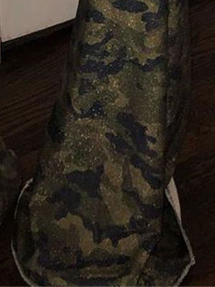 Kvinders Slanke Camouflage Fuld Længde Bellbottoms Afslappede Bukser