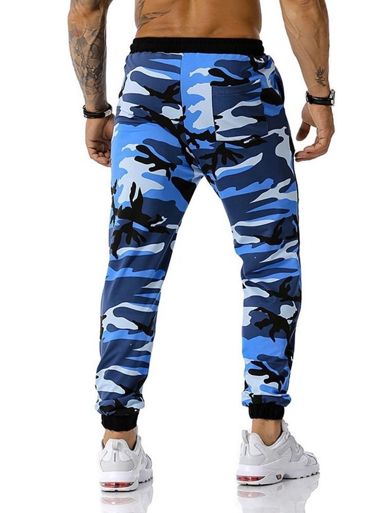 Pencil Pants Camouflage Print Mid Waist Men's Casual Pants