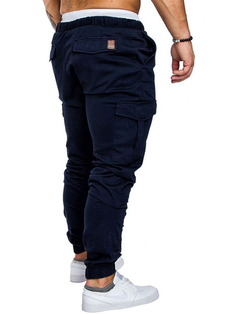 Pencil Pants Lace-up Plain Men's Sports Casual Pants