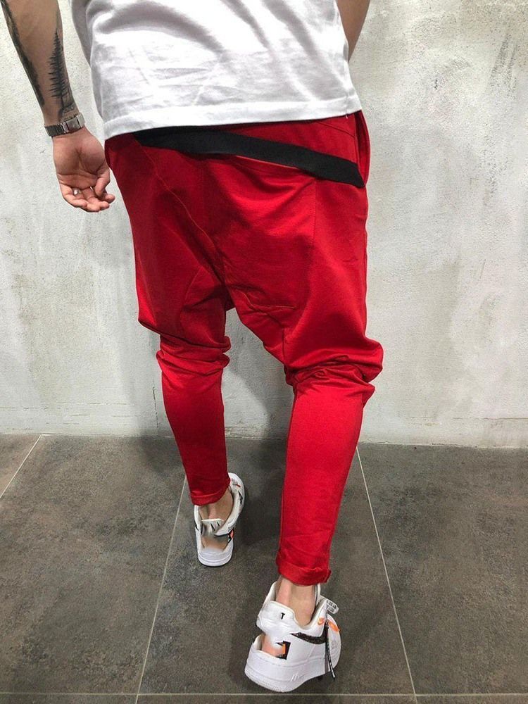 Plain Lace-up Herre Casual Baggy Pants