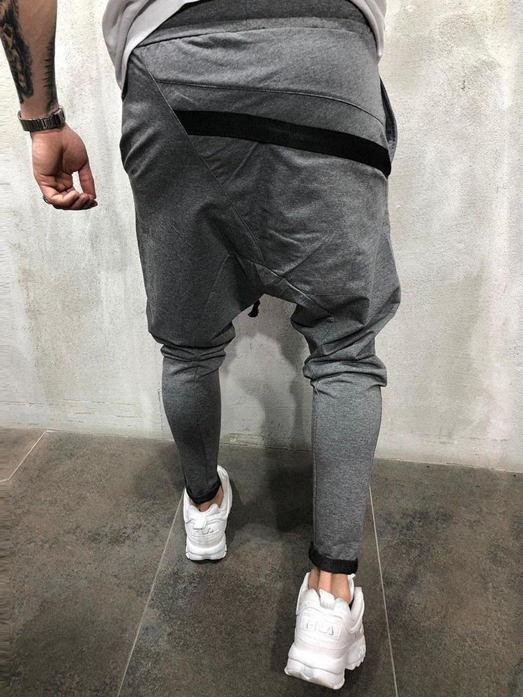 Plain Lace-up Herre Casual Baggy Pants