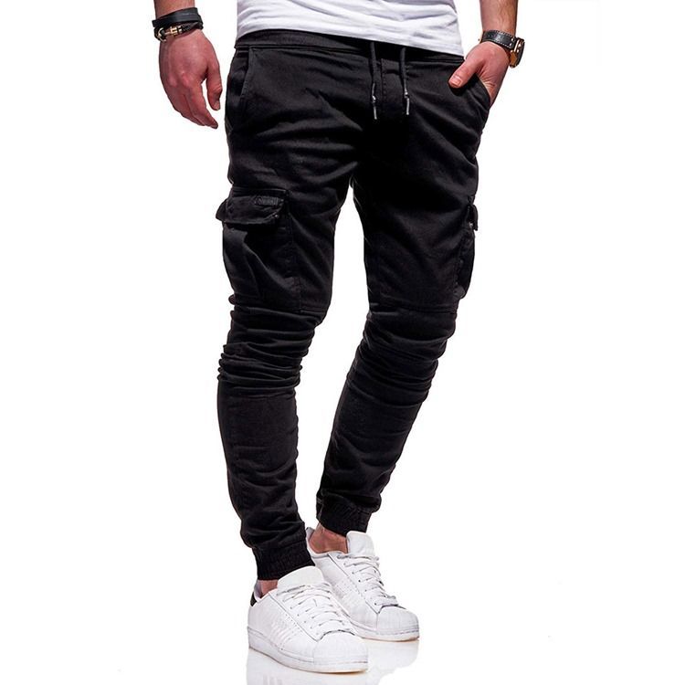 Plain Mid Waist Men's Casual Bukser