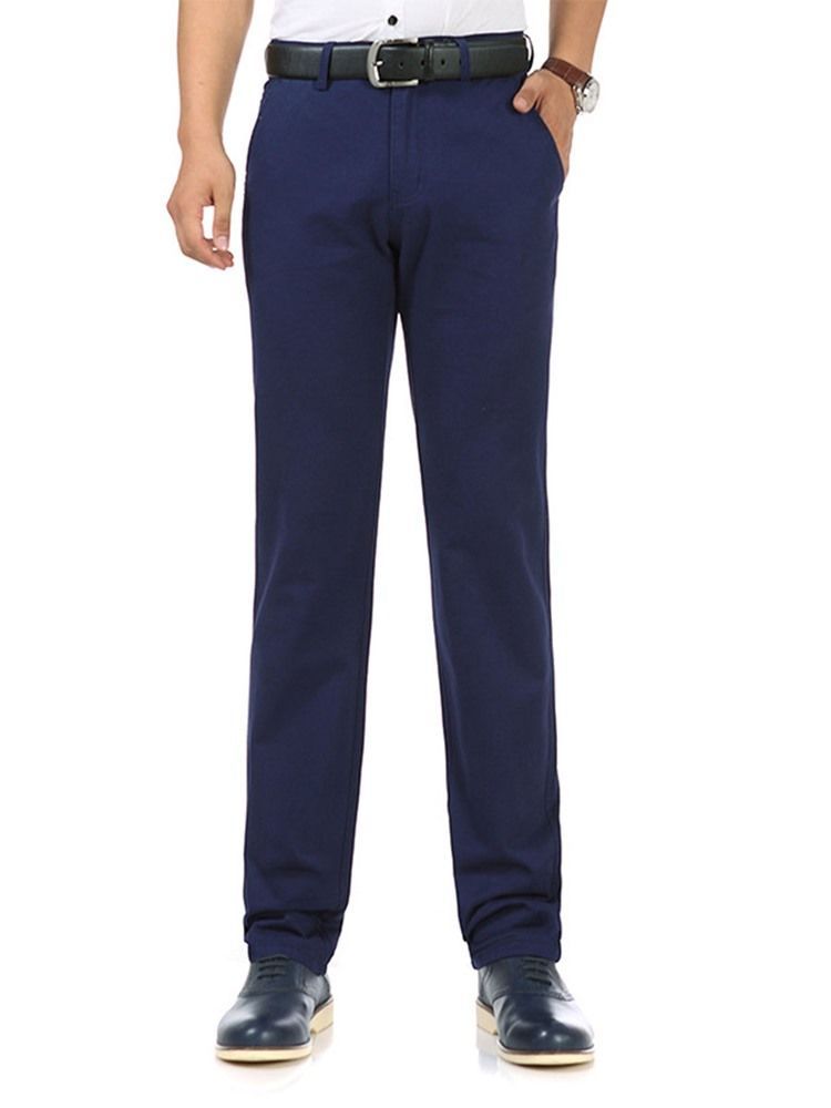 Plain Straight Loose Casual Chinos Bukser Til Mænd