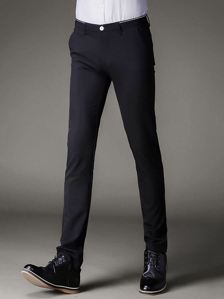 Plain Stretchable Slim Men's Pencil Pants