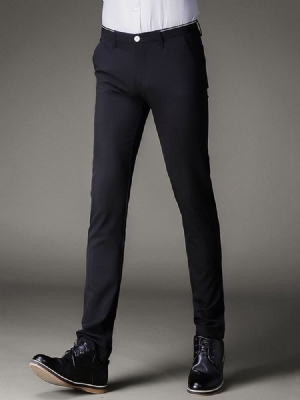 Plain Stretchable Slim Men's Pencil Pants