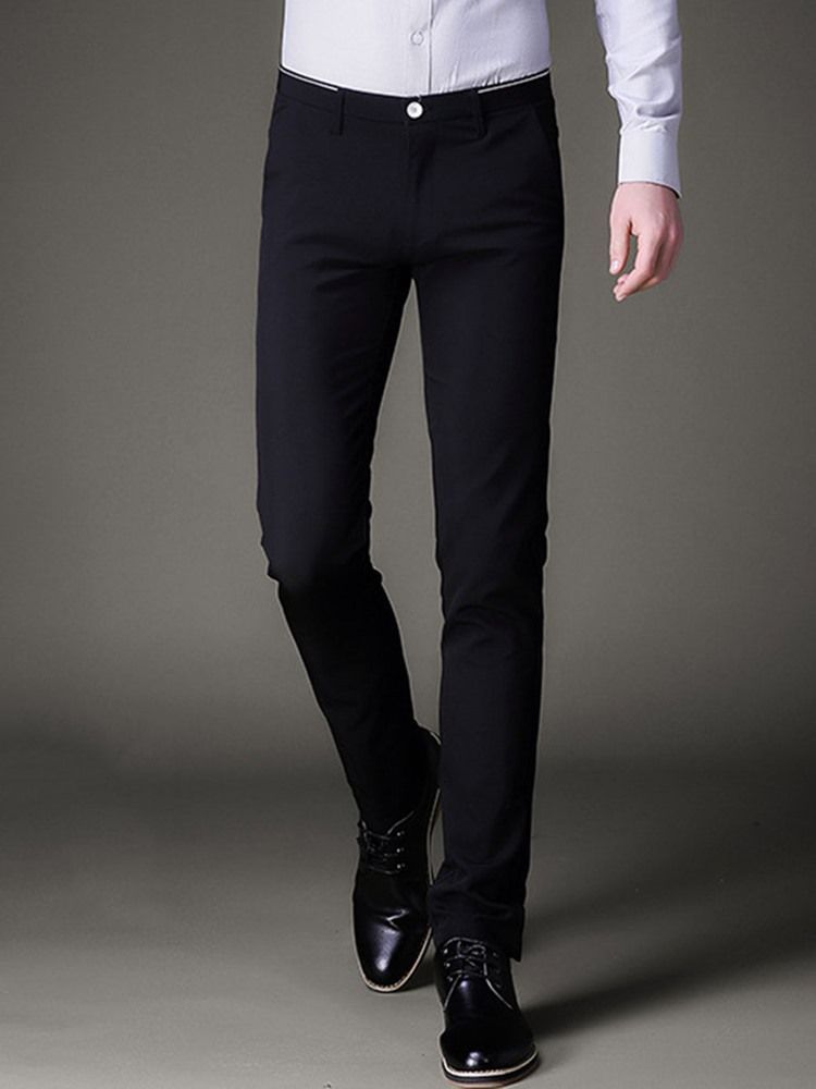 Plain Stretchable Slim Men's Pencil Pants