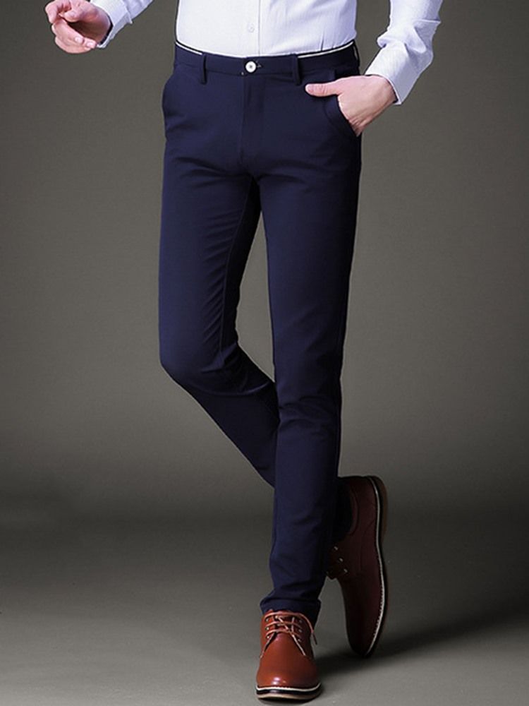 Plain Stretchable Slim Men's Pencil Pants